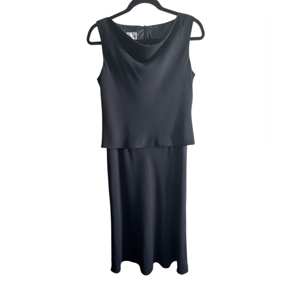 Evan Picone Dresses & Skirts - Evan-Picone Black Cowl Neck Sleeveless Midi Dress Size 6
